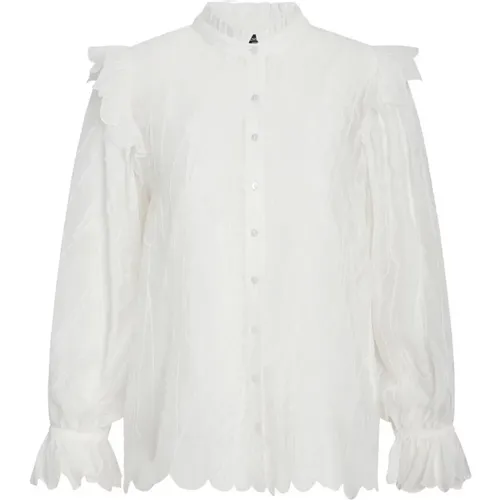 Feminine Shirt Blouse with Embroidery , female, Sizes: S, L, M - Bruuns Bazaar - Modalova