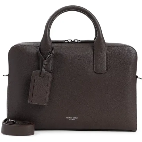 Classic Briefcase Bag , male, Sizes: ONE SIZE - Giorgio Armani - Modalova