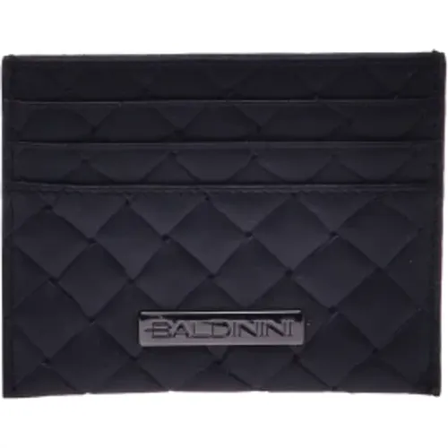 Card holder in leather with woven print , male, Sizes: ONE SIZE - Baldinini - Modalova