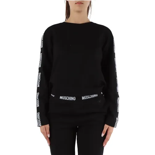 Stretch-Baumwoll-Sweatshirt mit Logodruck - Moschino - Modalova