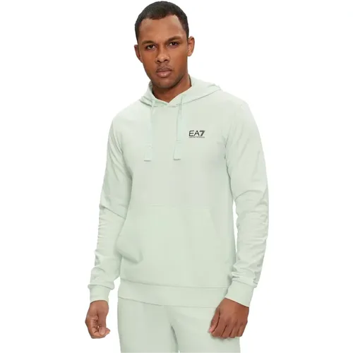 Grüner Kapuzenpullover Regular Fit , Herren, Größe: L - Emporio Armani EA7 - Modalova