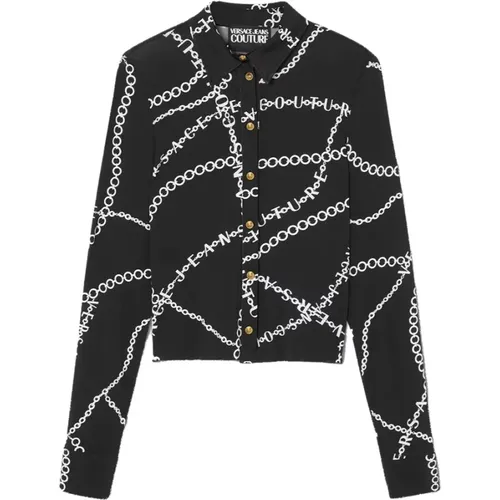 Schwarze Halskette - Elegante Leichte Damenjacke , Damen, Größe: M - Versace Jeans Couture - Modalova