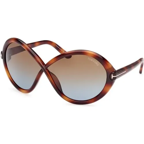 Blonde Havana Sunglasses with Gradient Lenses , female, Sizes: 68 MM - Tom Ford - Modalova
