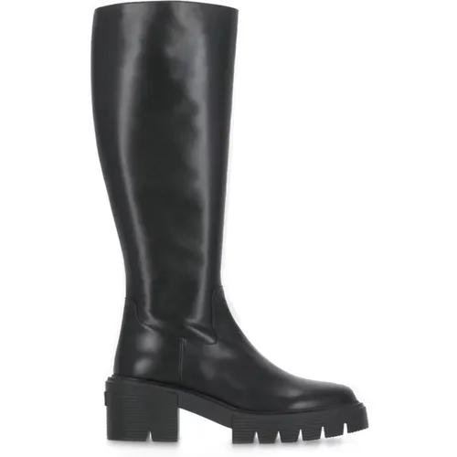 Leather Boots Round Toe Zip , female, Sizes: 5 1/2 UK, 6 1/2 UK, 3 1/2 UK, 2 1/2 UK, 3 UK - Stuart Weitzman - Modalova