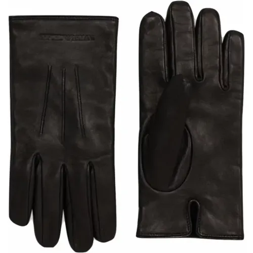 Lammleder Wollgefütterte Handschuhe Stilvolles Modell , unisex, Größe: L - Armani - Modalova