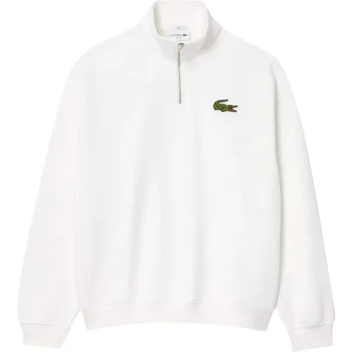 Weiße Halb-Zip Sweatshirt Essential Sportswear , Herren, Größe: L - Lacoste - Modalova