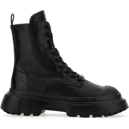 Schwarze flache Schuhe , Damen, Größe: 40 EU - Hogan - Modalova