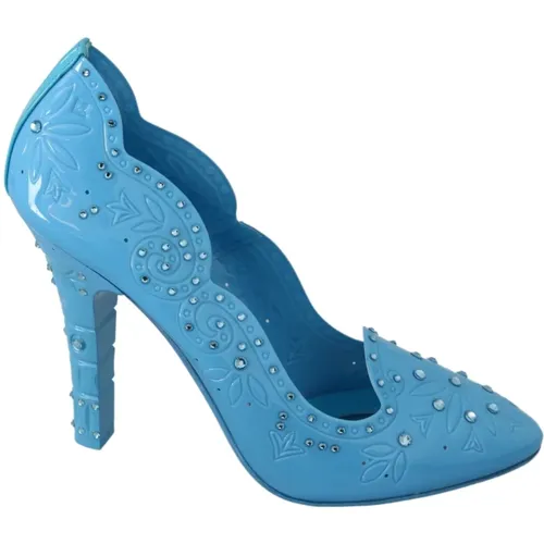 Blaue Kristallblumen Cinderella Absätze - Dolce & Gabbana - Modalova