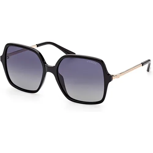 Polarisierte schwarze Sonnenbrille , Damen, Größe: 57 MM - Guess - Modalova