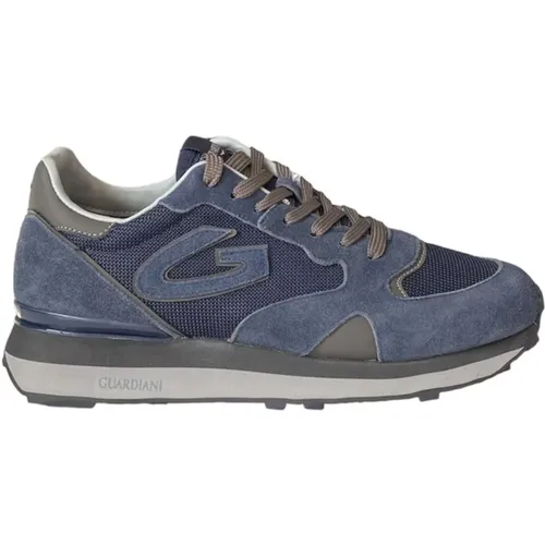 Suede and Canvas Sneaker for Men , male, Sizes: 8 UK, 10 UK, 6 UK, 9 UK, 7 UK, 11 UK - Alberto Guardiani - Modalova