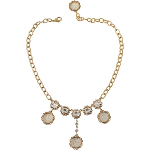 Golden Watch Statement Necklace , female, Sizes: ONE SIZE - Dolce & Gabbana - Modalova