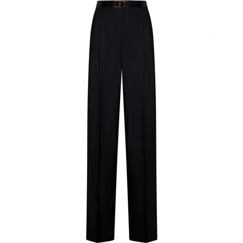 Trousers with Eco-Leather Belt , female, Sizes: S - Max Mara - Modalova