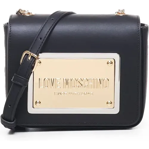 Shoulder Bag with Logo Plate , female, Sizes: ONE SIZE - Love Moschino - Modalova