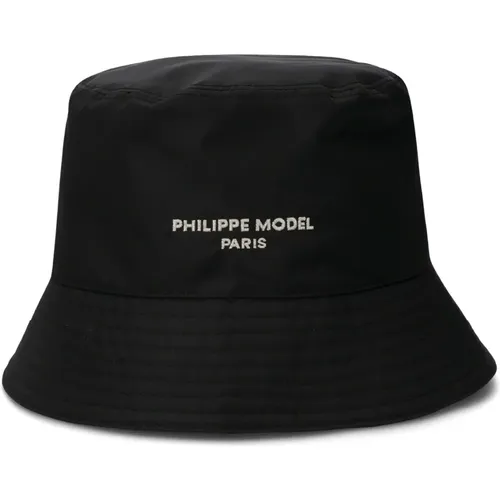 Nylon Leder Bucket Hat Tiffany Gelb , Herren, Größe: 59 CM - Philippe Model - Modalova