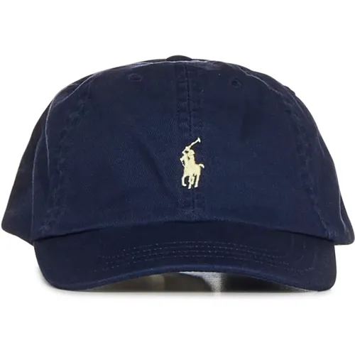 Navy Cotton Hat with Adjustable Strap , unisex, Sizes: ONE SIZE - Polo Ralph Lauren - Modalova