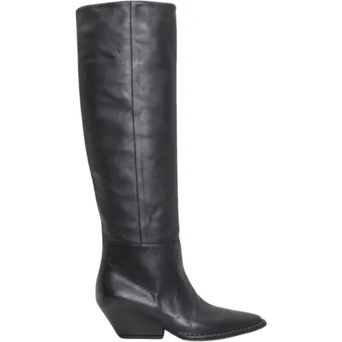 Texanische schwarze Hohe Stiefel - Glamouröser saisonaler Look , Damen, Größe: 36 EU - DEL Carlo - Modalova