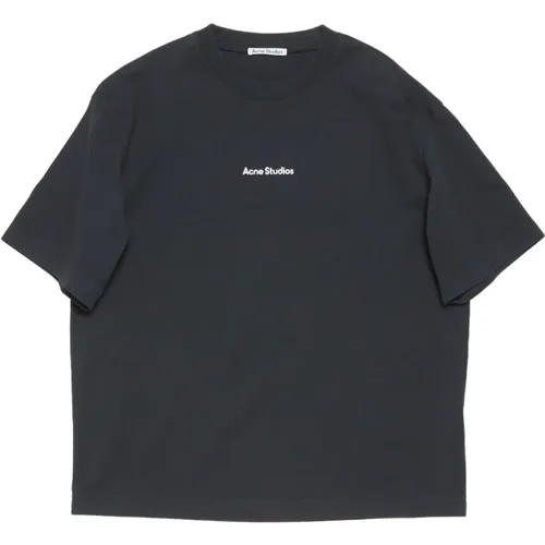 Schwarzes Stempel Logo T-Shirt , Herren, Größe: M - Acne Studios - Modalova