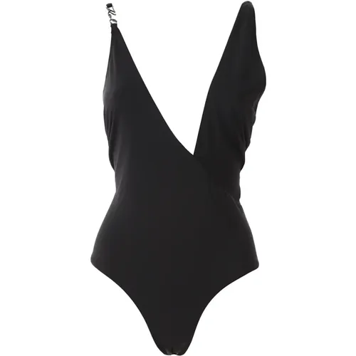 Signature Asymmetric Swimsuit , female, Sizes: L, M - Karl Lagerfeld - Modalova