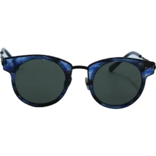 Gebrauchte Blaue Metall Runde Sonnenbrille , unisex, Größe: ONE Size - Bottega Veneta Vintage - Modalova