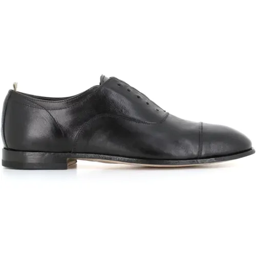 Schwarze Leder Derby Flache Schuhe , Herren, Größe: 40 EU - Officine Creative - Modalova