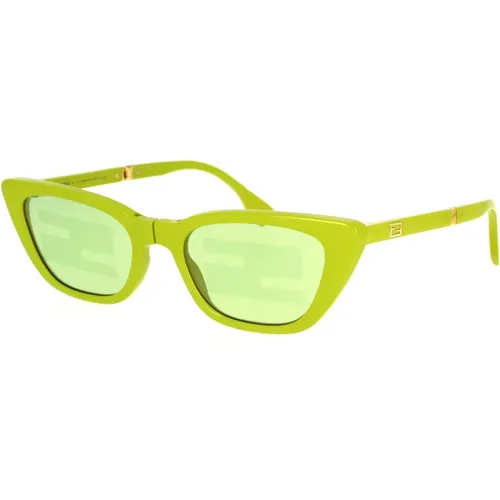 Glamorous Cat-Eye Folding Sunglasses , female, Sizes: 53 MM - Fendi - Modalova