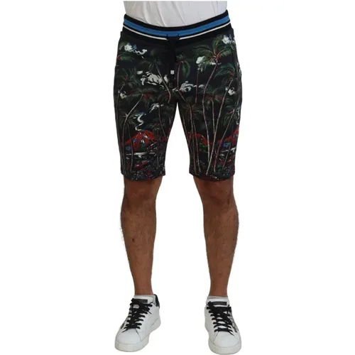 Volcano Print Shorts , male, Sizes: XS - Dolce & Gabbana - Modalova