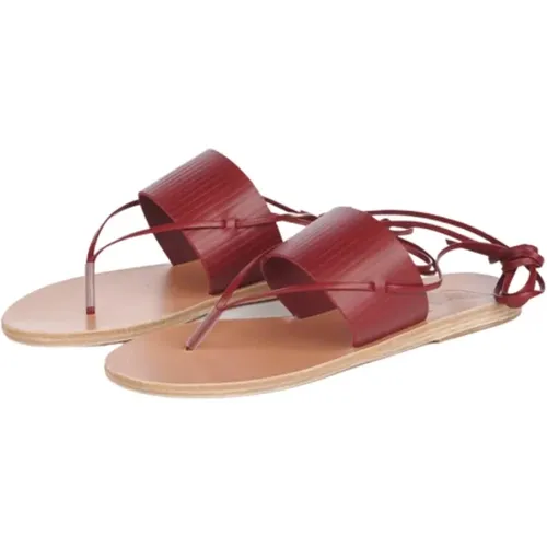 Bordeaux Flat Sandals , female, Sizes: 3 UK - Ancient Greek Sandals - Modalova