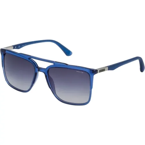 Blaue Acetat-Sonnenbrille für Männer , Herren, Größe: 52 MM - Police - Modalova