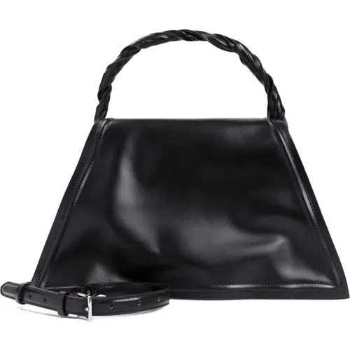 Leather Handbag with Twisted Handle , female, Sizes: ONE SIZE - Y/Project - Modalova