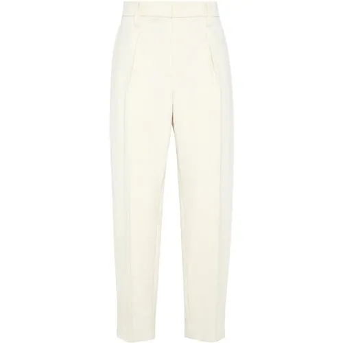 Wide Leg Pleated Trousers , female, Sizes: 2XS - BRUNELLO CUCINELLI - Modalova