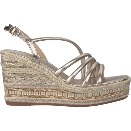 Wedge Sandals with Sparkling Details , female, Sizes: 5 UK - Alma en Pena - Modalova