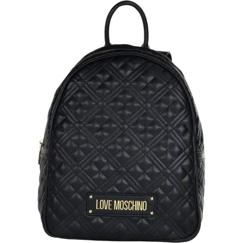 Quilted Lettering Logo Backpack , female, Sizes: ONE SIZE - Love Moschino - Modalova