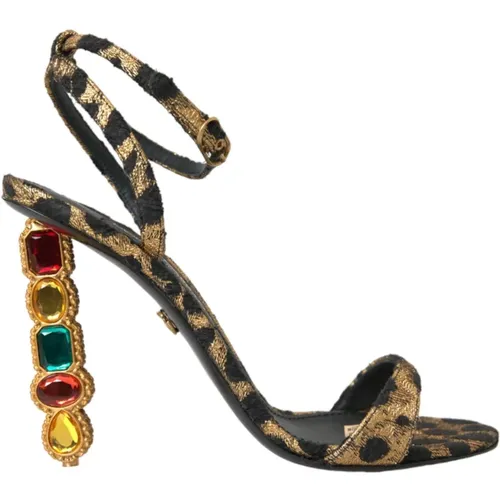 Leopard Kristall Absatz Sandalen - Dolce & Gabbana - Modalova