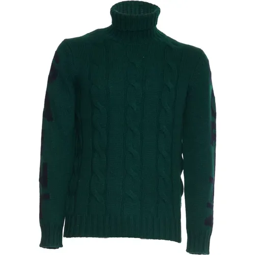 Grüner Rollkragenpullover Saint Moritz Print , Herren, Größe: S - MC2 Saint Barth - Modalova