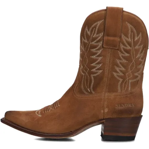 Cowboy-Stiefel mit Western-Details , Damen, Größe: 39 EU - Sendra - Modalova