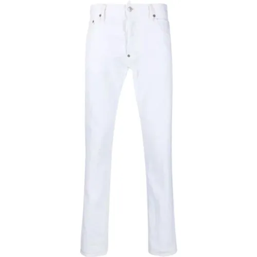 Schmale Weiße Jeans mit Klassischem Design , Herren, Größe: XS - Dsquared2 - Modalova
