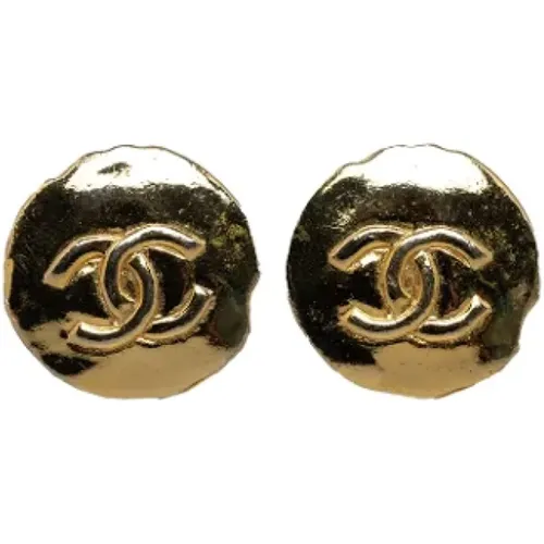 Pre-owned Gold earrings , female, Sizes: ONE SIZE - Chanel Vintage - Modalova