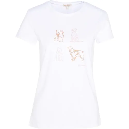 T-Shirt mit Grafikdruck und Rundhalsausschnitt , Damen, Größe: S - Barbour - Modalova