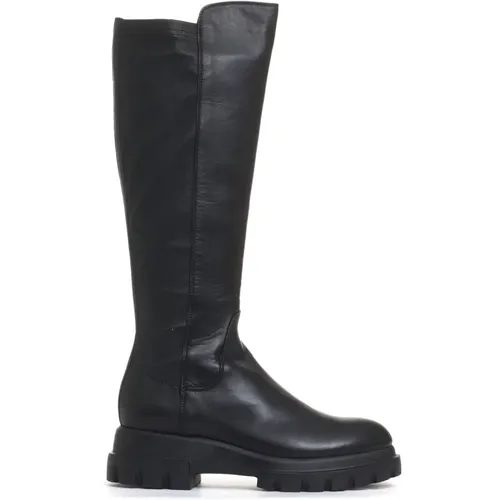 Leather Stretch Boot , female, Sizes: 3 UK, 5 1/2 UK, 7 UK, 4 1/2 UK - AGL - Modalova