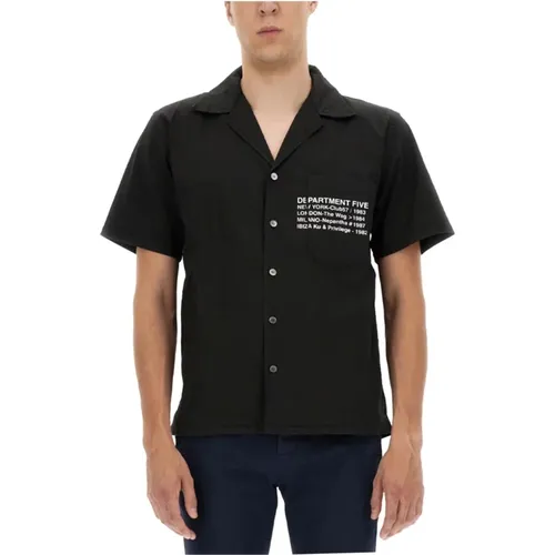 Hawaiihemd mit Logo-Print , Herren, Größe: L - DEPARTMENT FIVE - Modalova