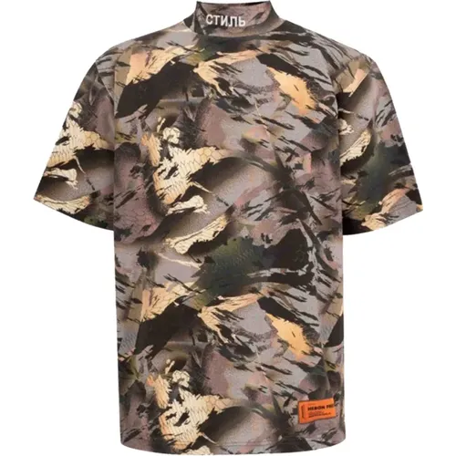Camouflage Print Tee Shirt , male, Sizes: M, S - Heron Preston - Modalova