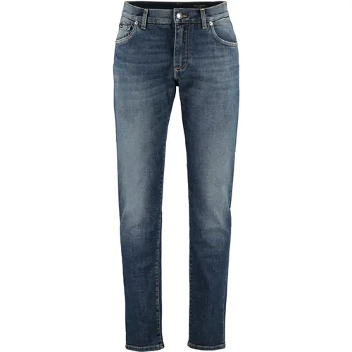 Slim Fit Jeans mit Kontrastnähten - Dolce & Gabbana - Modalova