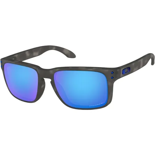 Matte Tortoise Sonnenbrille mit Prizm Sapphire , Herren, Größe: 55 MM - Oakley - Modalova