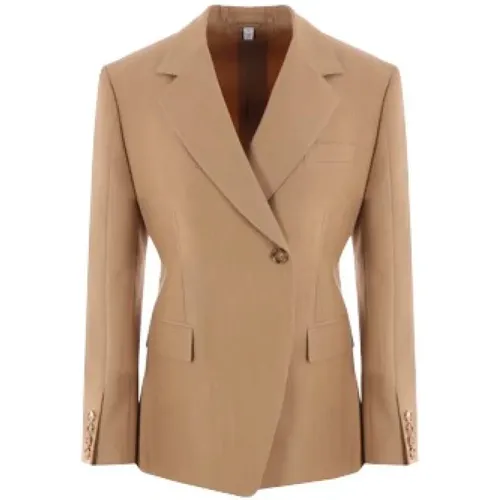 Wool Single-Breasted Jacket , female, Sizes: S, XS - Burberry - Modalova