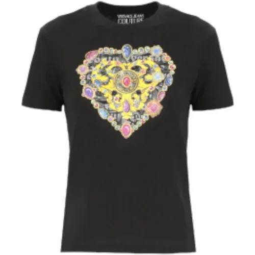 Kurzarm T-Shirt , Damen, Größe: M - Versace Jeans Couture - Modalova