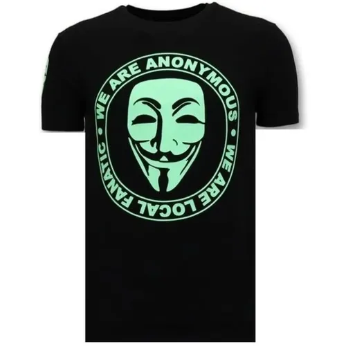 Exklusives T-Shirt - Wir sind anonym , Herren, Größe: XL - Local Fanatic - Modalova