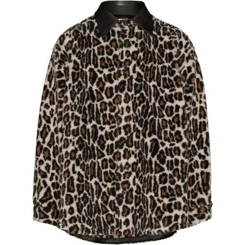 Leopardenmuster Faux-Fur Shirt - Maison Margiela - Modalova