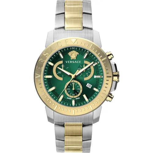 Urban Sporty Chronograph Watch Green Sunray - Versace - Modalova
