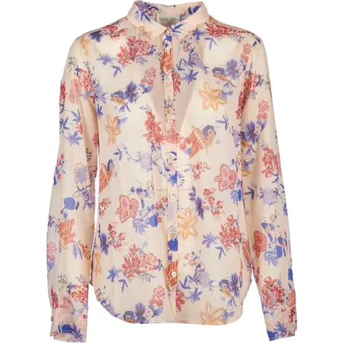 Floral Silk-Cotton Shirt , female, Sizes: XL, L, M - Forte Forte - Modalova