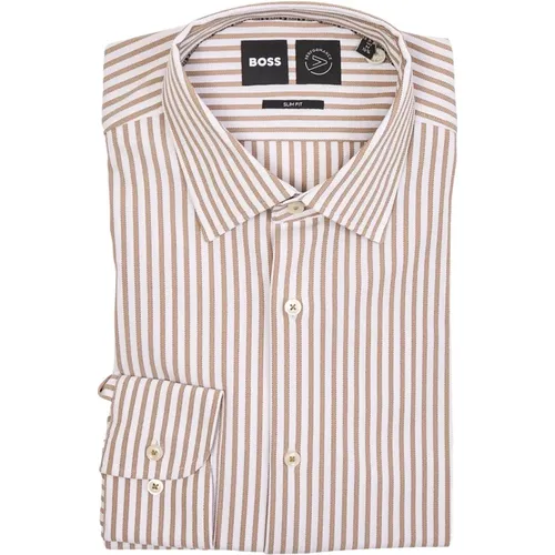 Striped Long Sleeve Slim Fit Shirt , male, Sizes: 2XL - Hugo Boss - Modalova
